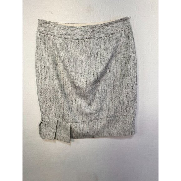 The Limited Career Pencil Skirt Size 8 Gray Black Textured Pleated Hem - Picture 9 of 11